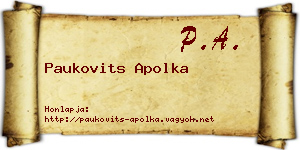 Paukovits Apolka névjegykártya